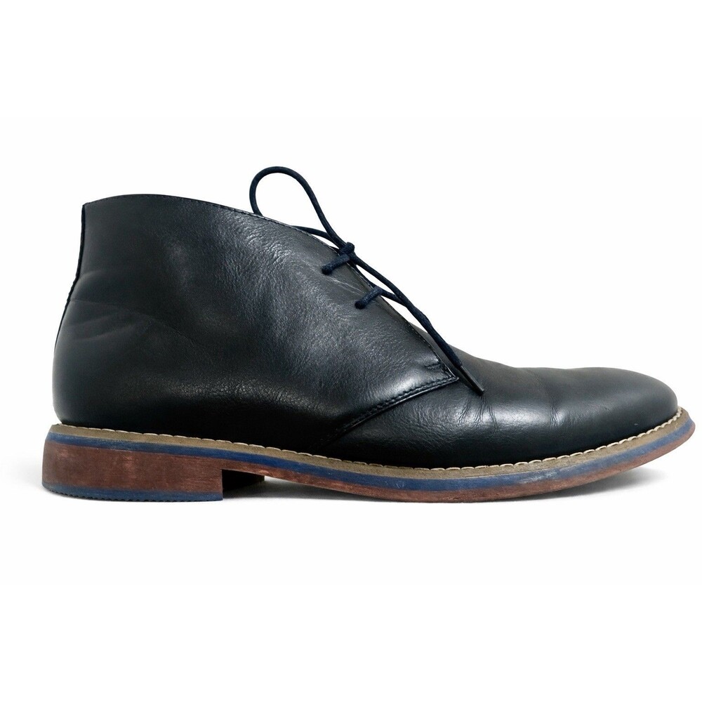 Adolfo Men’s Black Leather Chukka Boots Ankle Shoes Size 10.5